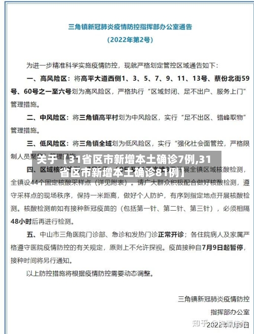 关于【31省区市新增本土确诊7例,31省区市新增本土确诊81例】