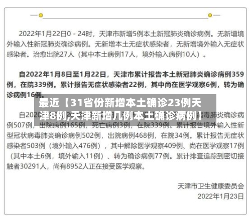 最近【31省份新增本土确诊23例天津8例,天津新增几例本土确诊病例】