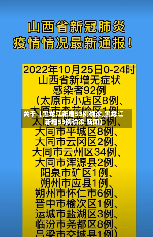 关于【黑龙江新增53例确诊,黑龙江新增53例确诊 新闻】