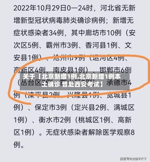 关于【北京新增1例,北京新增1例本土确诊 曾赴西安考试】