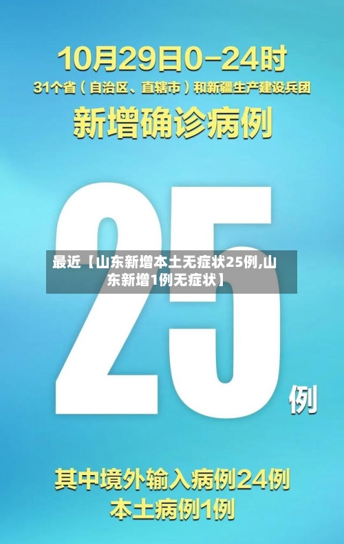 最近【山东新增本土无症状25例,山东新增1例无症状】