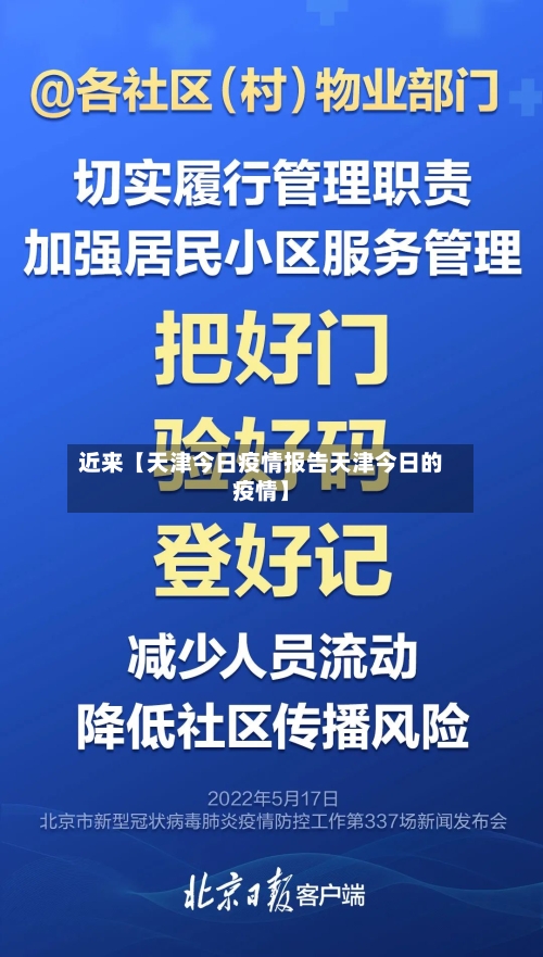 近来【天津今日疫情报告天津今日的疫情】