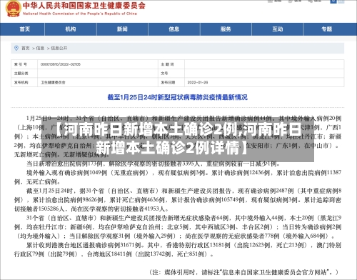 【河南昨日新增本土确诊2例,河南昨日新增本土确诊2例详情】