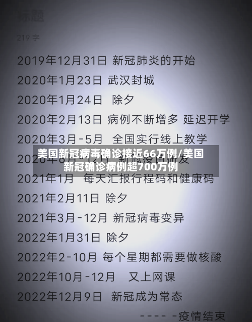 美国新冠病毒确诊接近66万例/美国新冠确诊病例超700万例