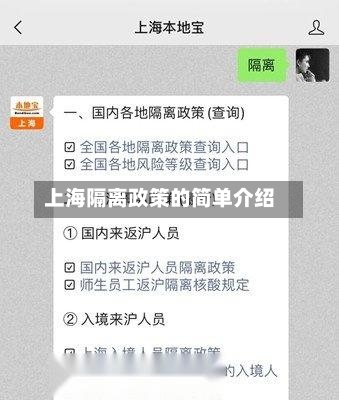 上海隔离政策的简单介绍