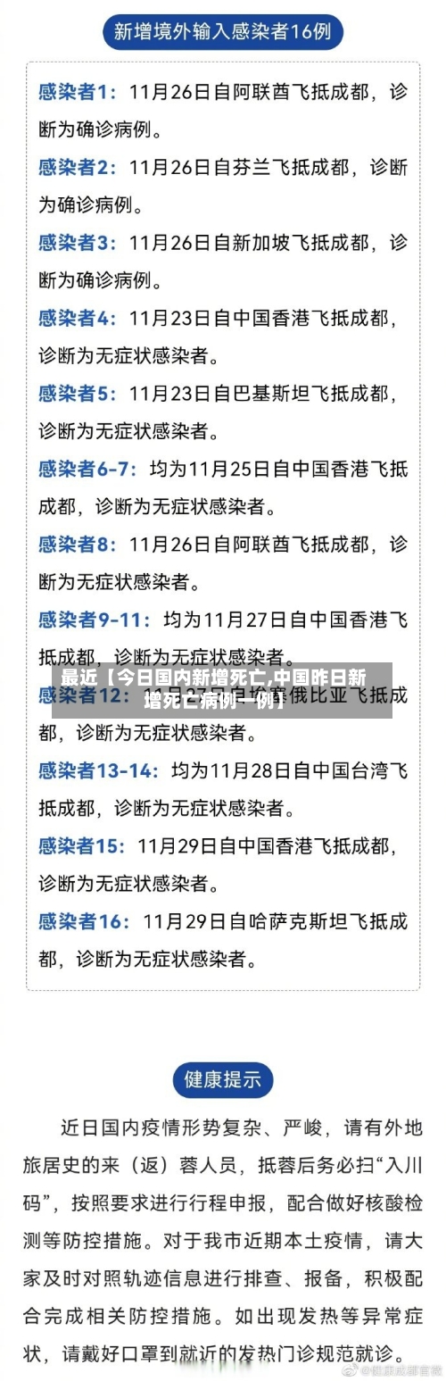 最近【今日国内新增死亡,中国昨日新增死亡病例一例】-第2张图片