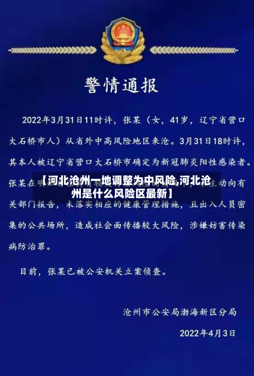 【河北沧州一地调整为中风险,河北沧州是什么风险区最新】-第2张图片