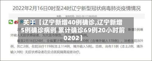 关于【辽宁新增40例确诊,辽宁新增5例确诊病例 累计确诊69例20小时前0202】-第2张图片